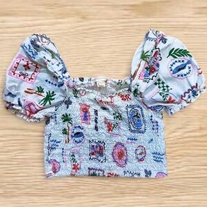 Monteau |  Puff-Sleeve Crop Top